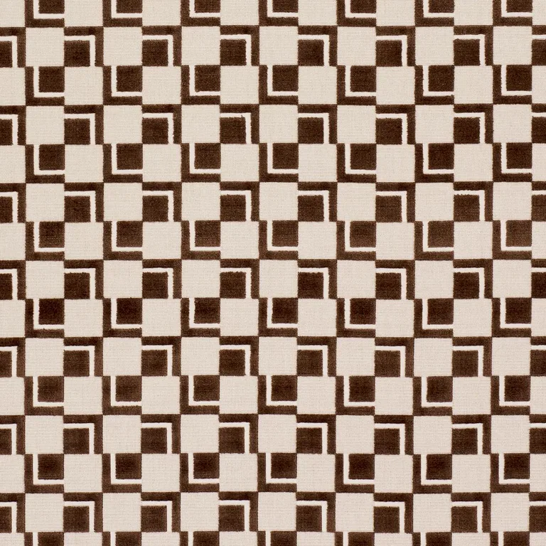 Schumacher 84801 Edison Velvet Chestnut fabric swatch