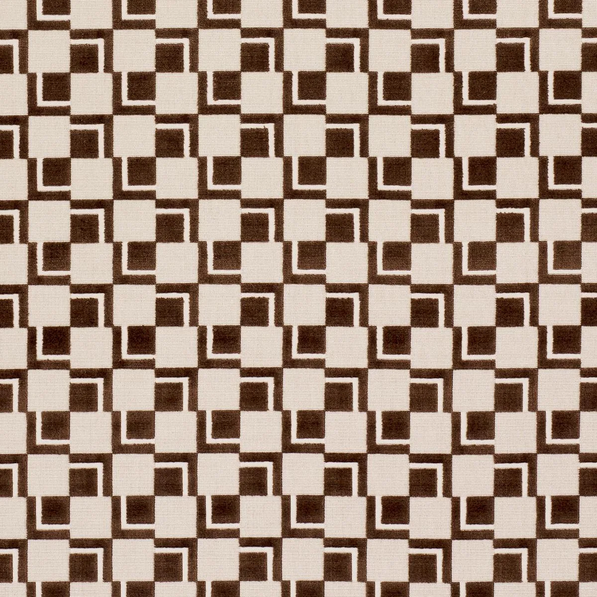 Schumacher 84801 Edison Velvet Chestnut fabric swatch