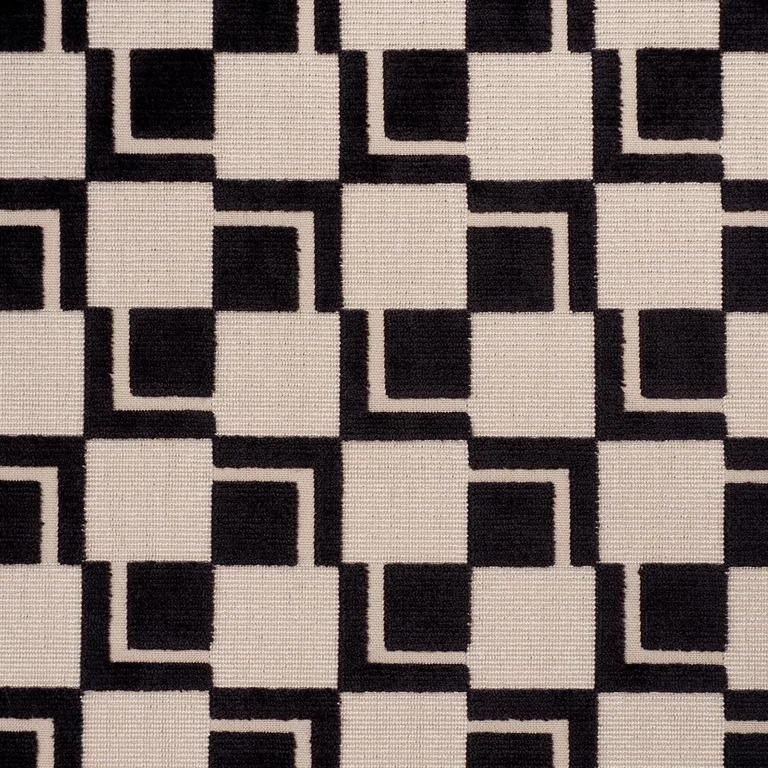 Schumacher 84802 Edison Velvet Noir fabric swatch