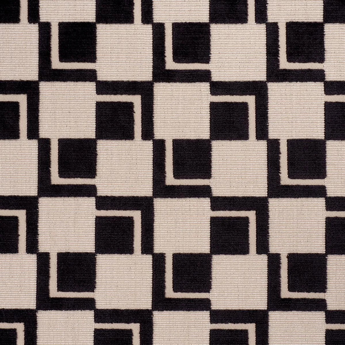 Schumacher 84802 Edison Velvet Noir fabric swatch
