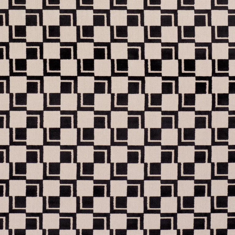 Schumacher 84802 Edison Velvet Noir fabric swatch