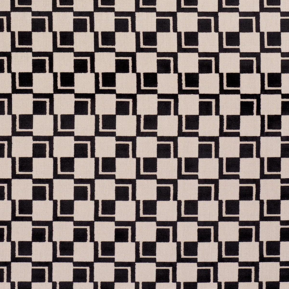 Schumacher 84802 Edison Velvet Noir fabric swatch