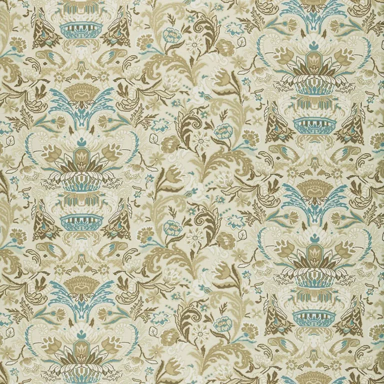 Schumacher 173622 Egerton Tapestry Print Almond fabric swatch