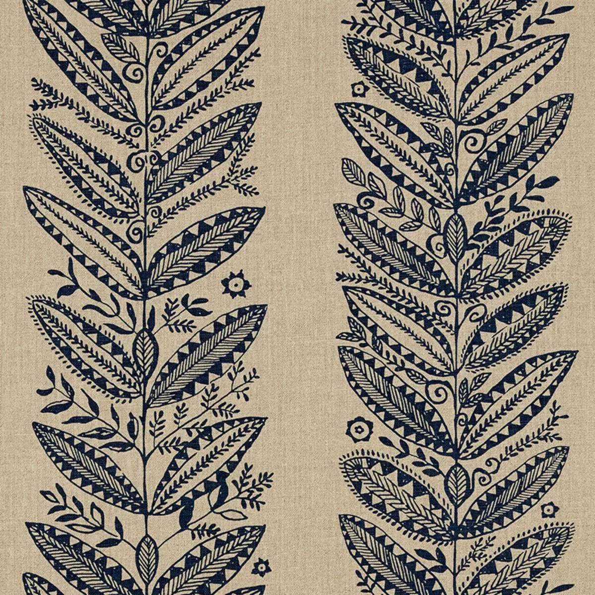 Schumacher 176310 Eland Indigo fabric swatch