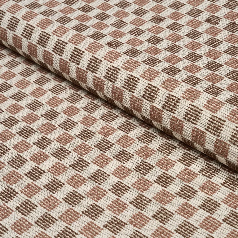 Schumacher 87672 Elara Performance Brown fabric swatch