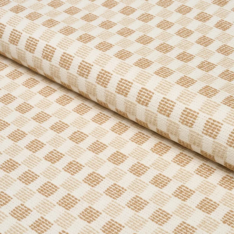 Schumacher 87670 Elara Performance Straw fabric swatch