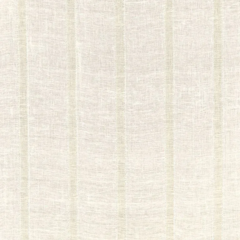 Schumacher 67610 Elba Linen Stripe Sheer Ivory / Oat fabric swatch