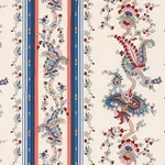 Schumacher 179980 Elena Paisley Stripe Blue fabric swatch