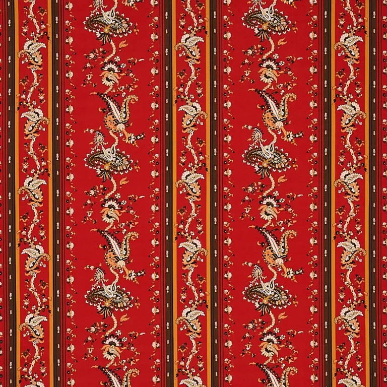 Schumacher 179982 Elena Paisley Stripe Pompeii fabric swatch