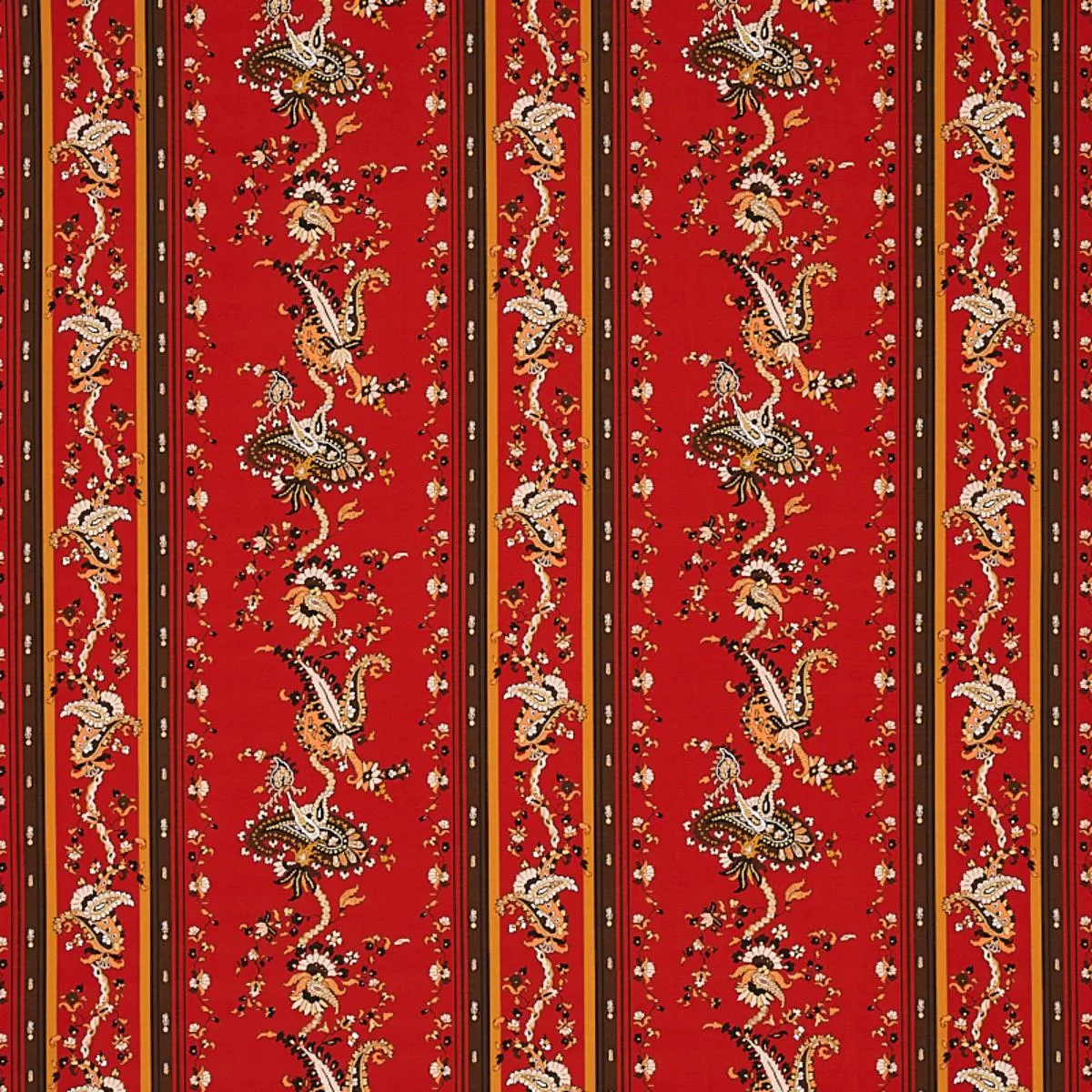Schumacher 179982 Elena Paisley Stripe Pompeii fabric swatch