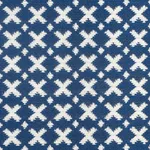 Schumacher 77200 Elias Blue & Ivory fabric swatch