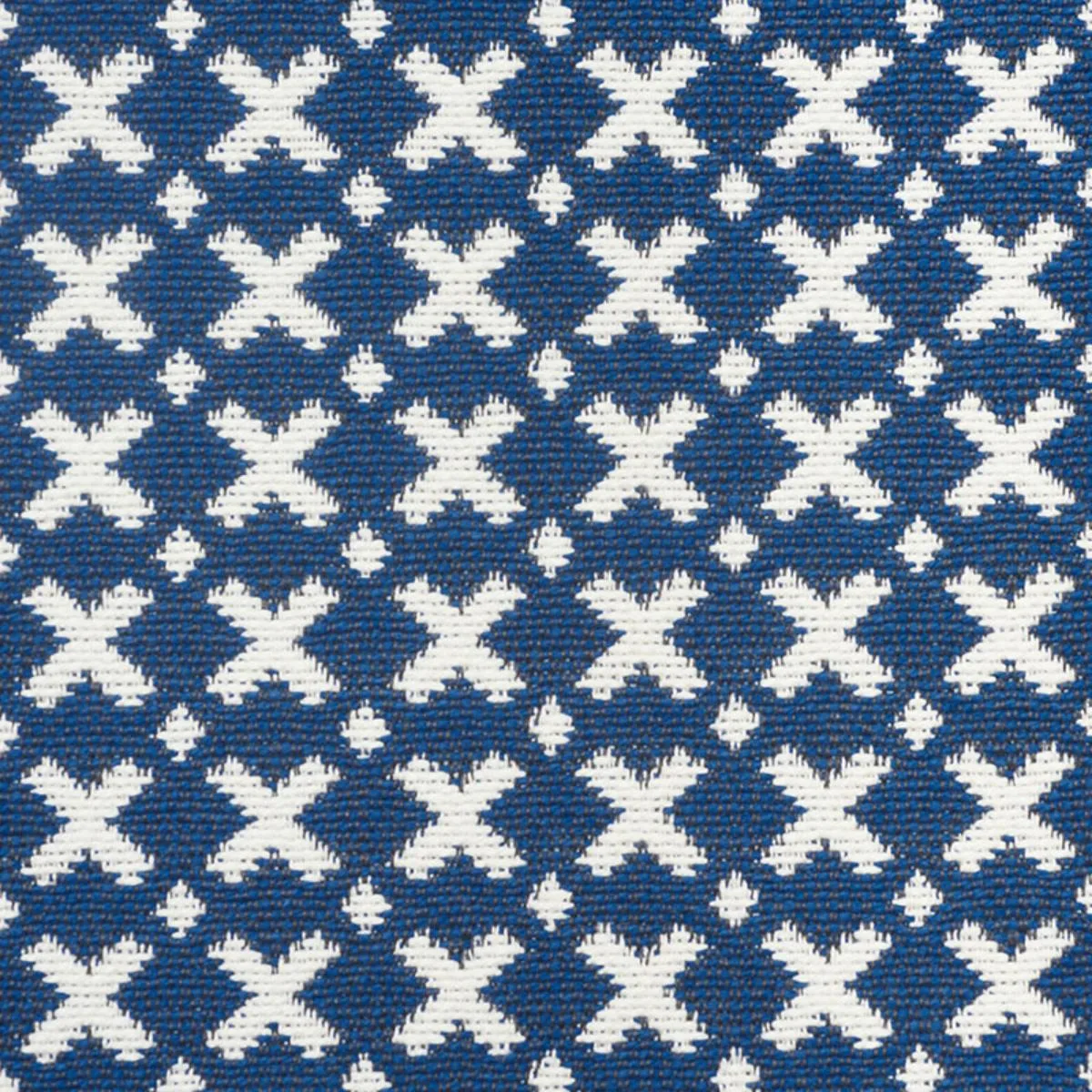 Schumacher 77200 Elias Blue & Ivory fabric swatch