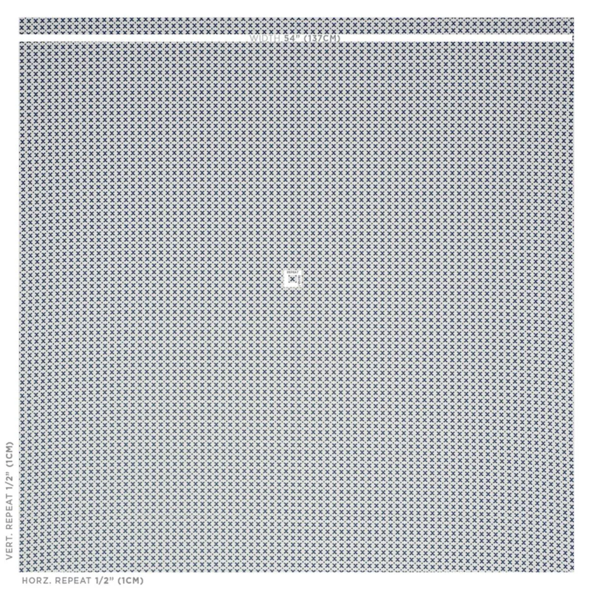 Schumacher 77200 Elias Blue & Ivory fabric swatch