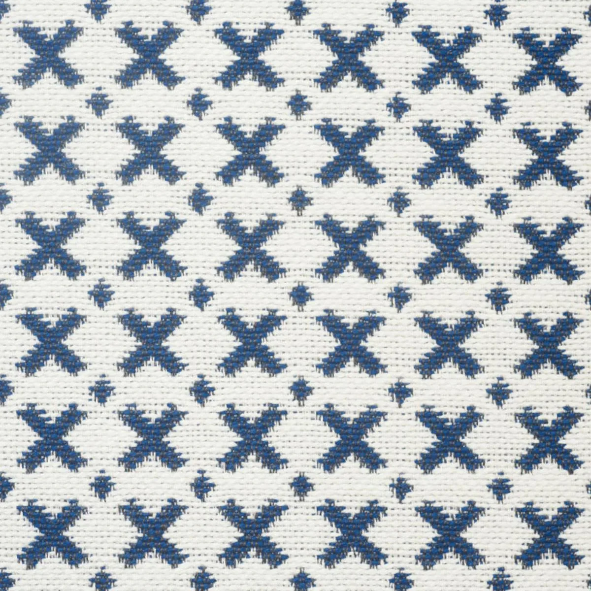 Schumacher 77200 Elias Blue & Ivory fabric swatch