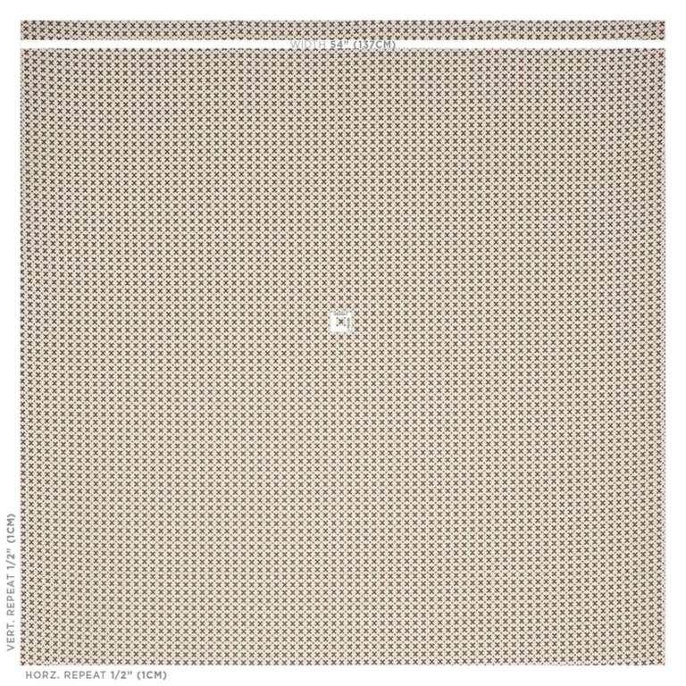 Schumacher 77202 Elias Brown & Ecru fabric swatch