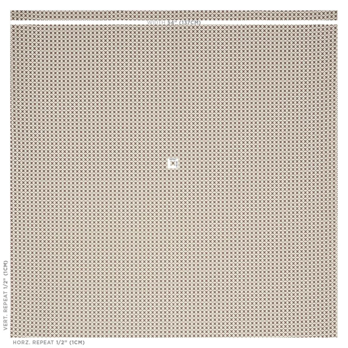 Schumacher 77202 Elias Brown & Ecru fabric swatch