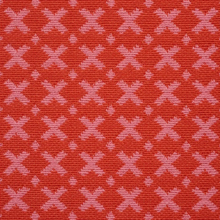 Schumacher 77201 Elias Pink & Red fabric swatch