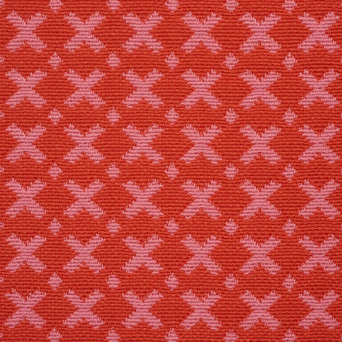 Schumacher 77201 Elias Pink & Red fabric swatch