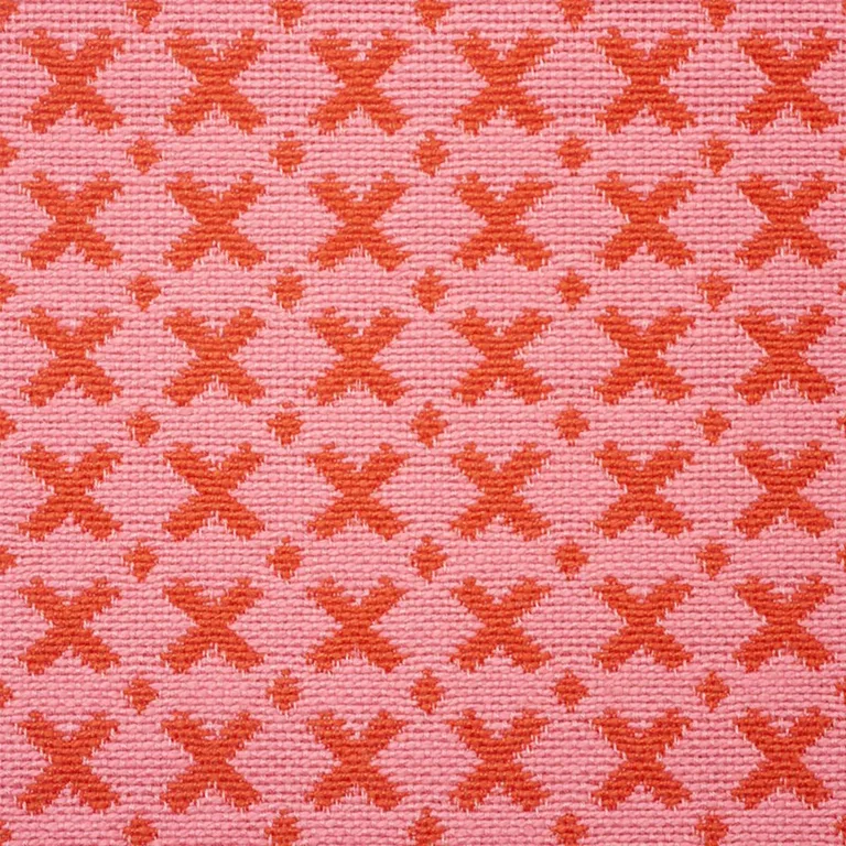 Schumacher 77201 Elias Pink & Red fabric swatch