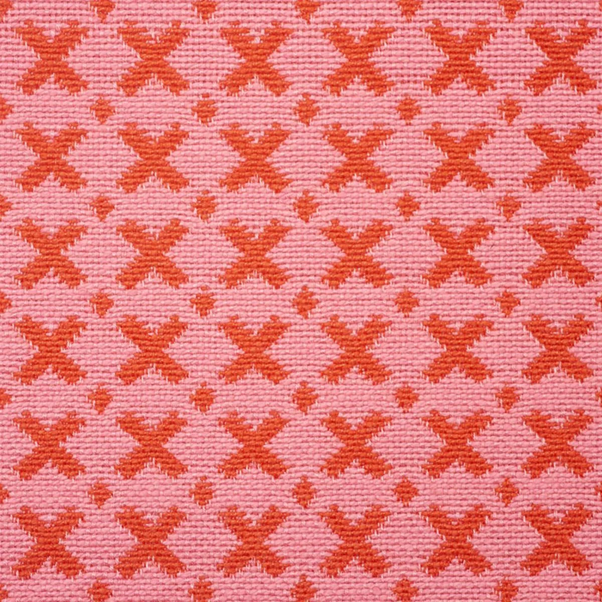 Schumacher 77201 Elias Pink & Red fabric swatch