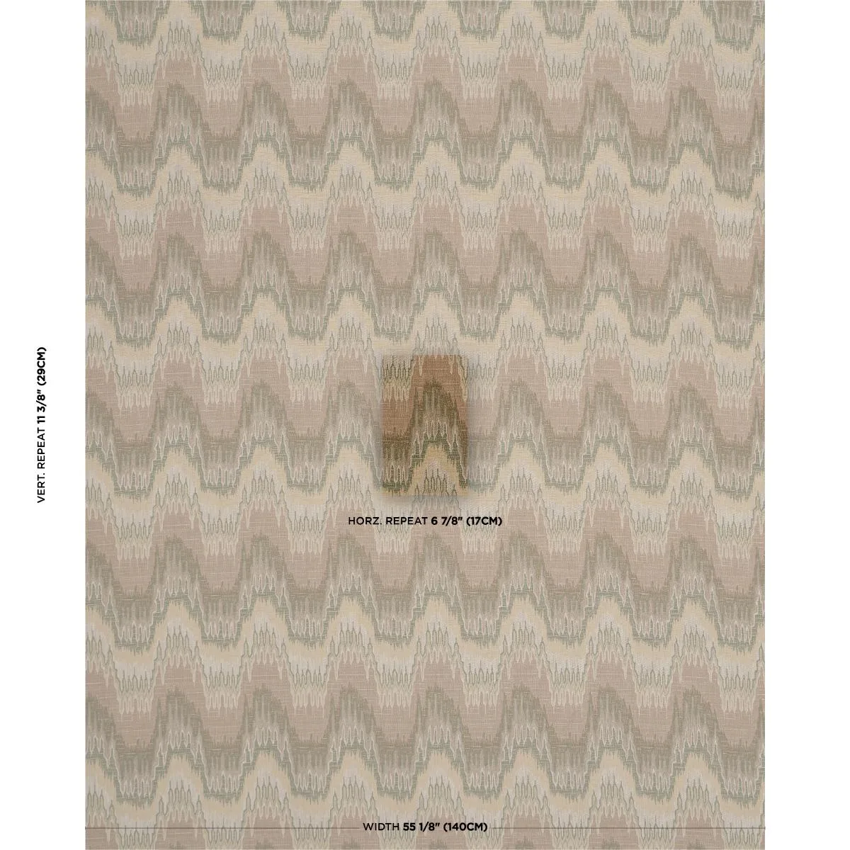 Schumacher 86132 Elio Flamestitch Citron fabric swatch