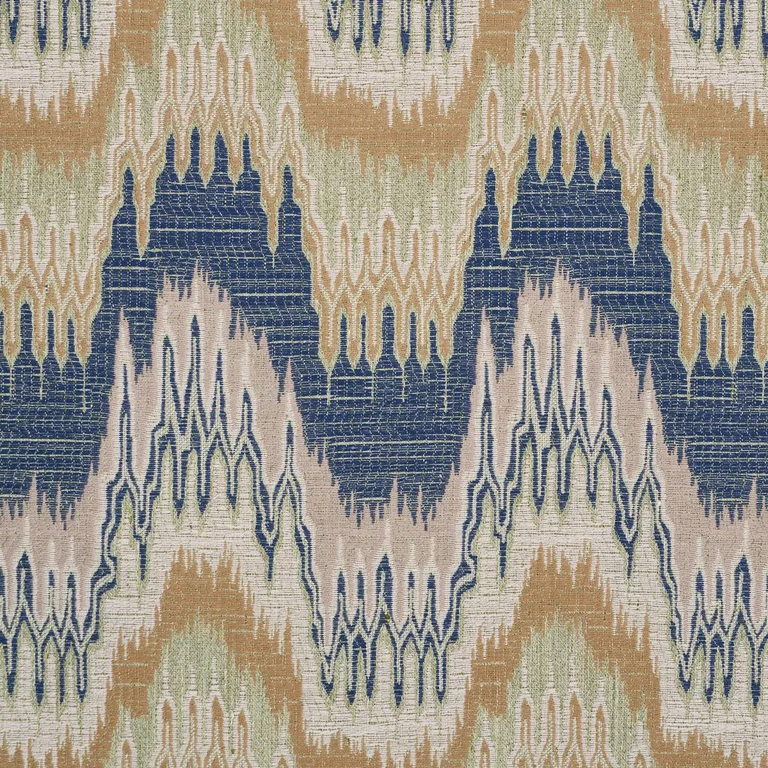 Schumacher 86131 Elio Flamestitch Indigo fabric swatch