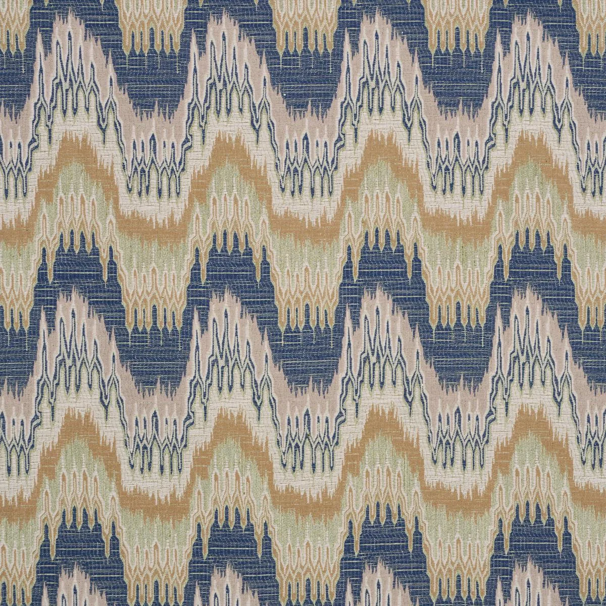 Schumacher 86131 Elio Flamestitch Indigo fabric swatch