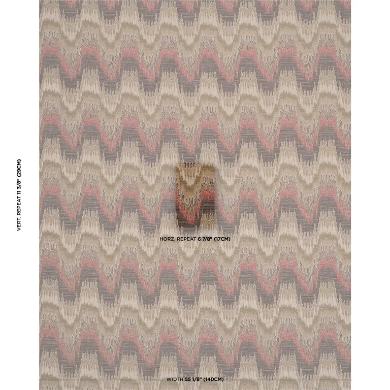 Schumacher 86130 Elio Flamestitch Ruby fabric swatch