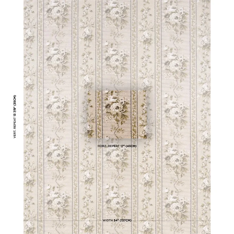 Schumacher 182041 Elizabeth Chintz Neutral fabric swatch