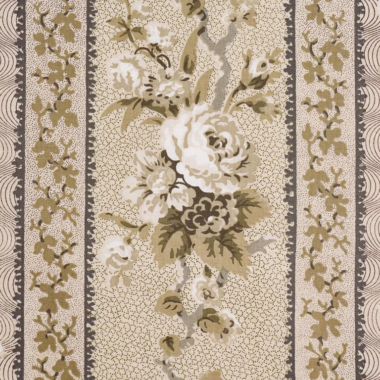 Schumacher 182041 Elizabeth Chintz Neutral fabric swatch