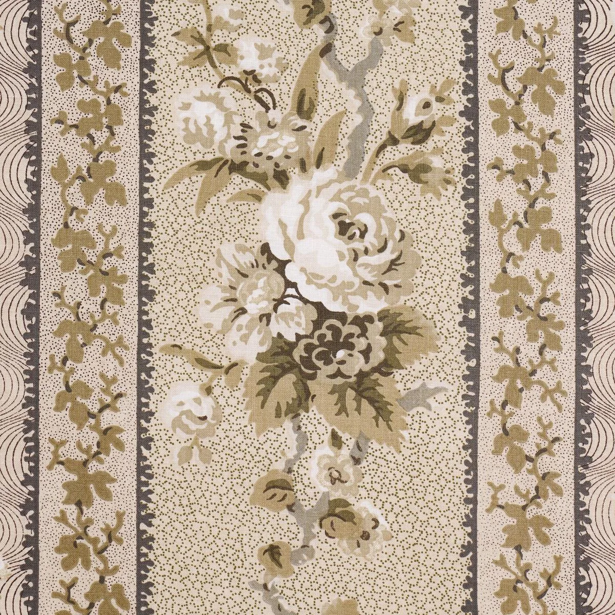Schumacher 182041 Elizabeth Chintz Neutral fabric swatch