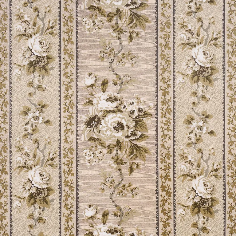 Schumacher 182041 Elizabeth Chintz Neutral fabric swatch