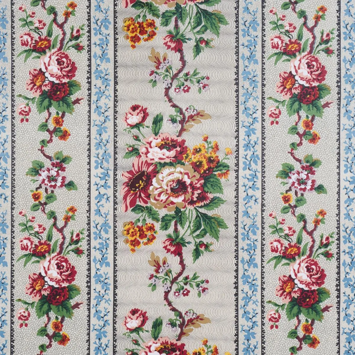Schumacher 182040 Elizabeth Chintz Rose fabric swatch