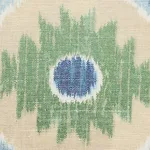 Schumacher 179051 Elizia Ikat Green & Blue fabric swatch