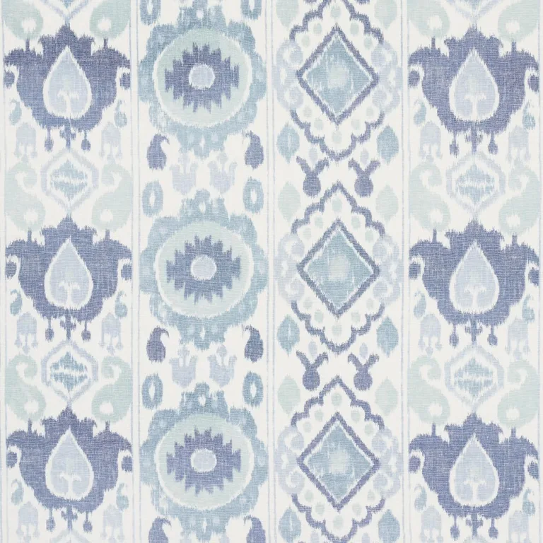 Schumacher 179053 Elizia Ikat Mineral And Indigo fabric swatch