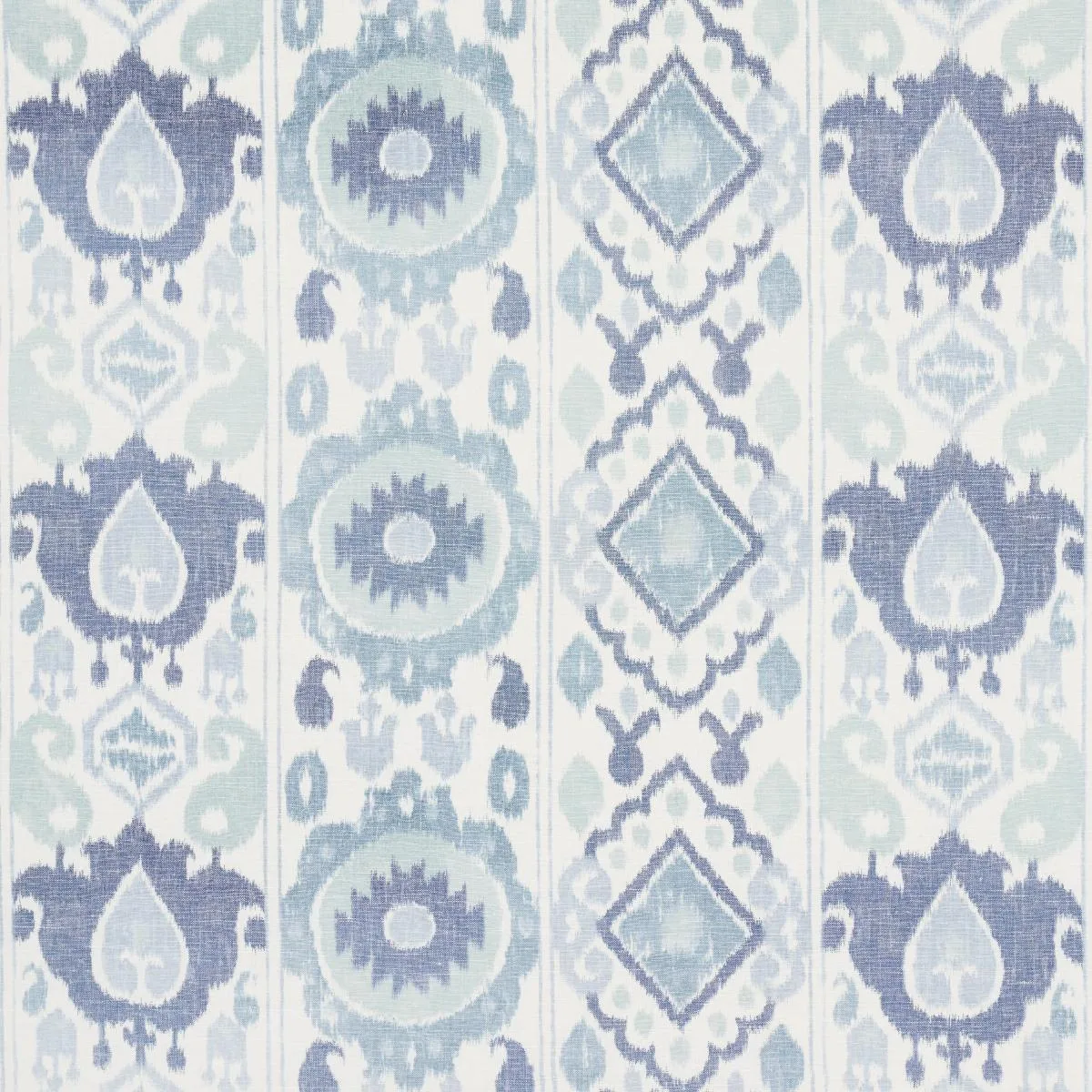 Schumacher 179053 Elizia Ikat Mineral And Indigo fabric swatch