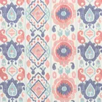 Schumacher 179052 Elizia Ikat Rose & Indigo fabric swatch