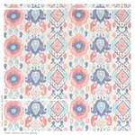 Schumacher 179052 Elizia Ikat Rose & Indigo fabric swatch