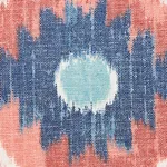 Schumacher 179052 Elizia Ikat Rose & Indigo fabric swatch
