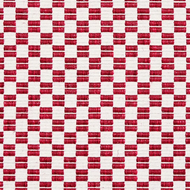Schumacher 76743 Elkhart Crimson fabric swatch