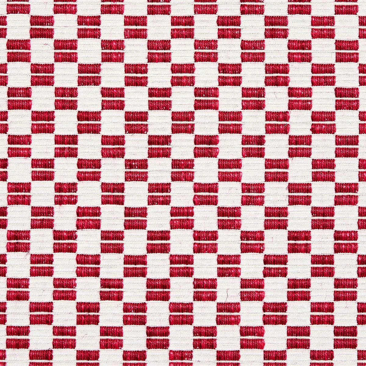 Schumacher 76743 Elkhart Crimson fabric swatch