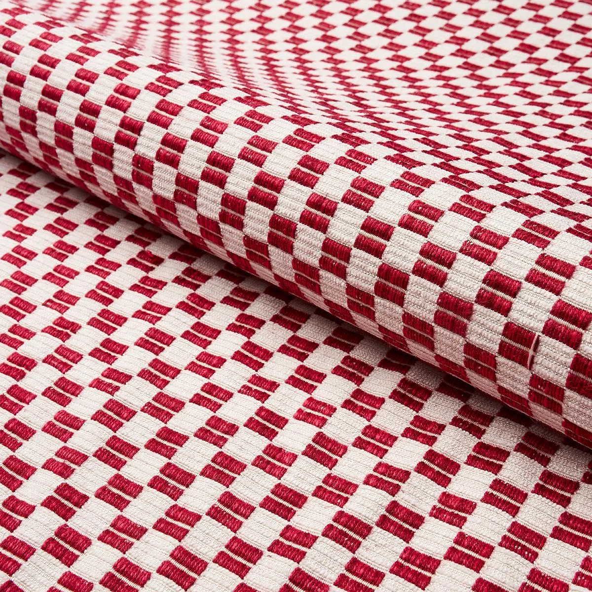 Schumacher 76743 Elkhart Crimson fabric swatch
