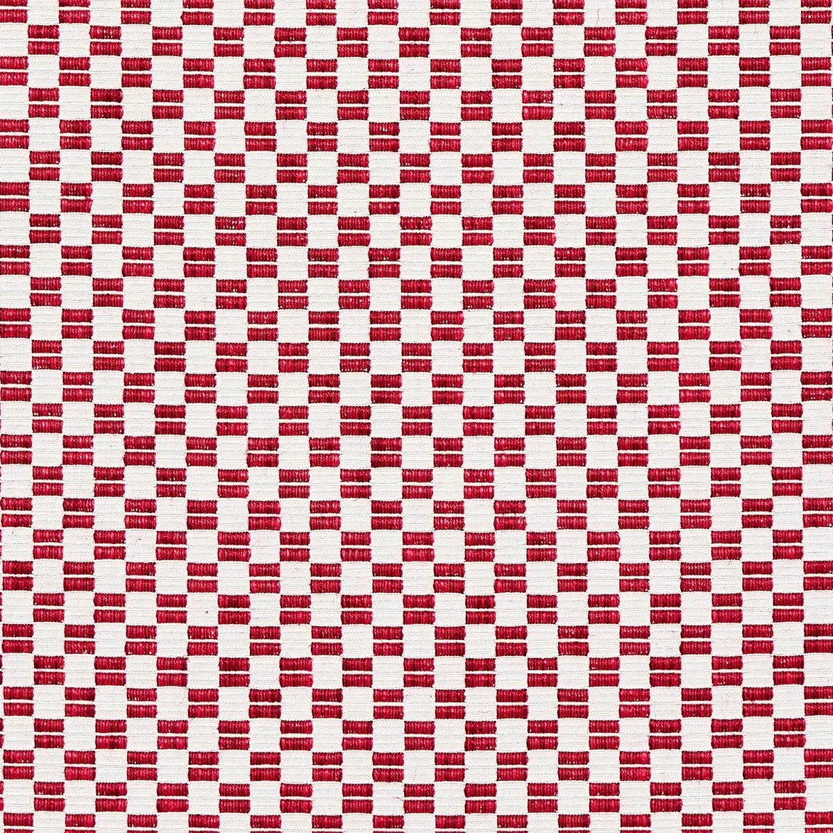 Schumacher 76743 Elkhart Crimson fabric swatch