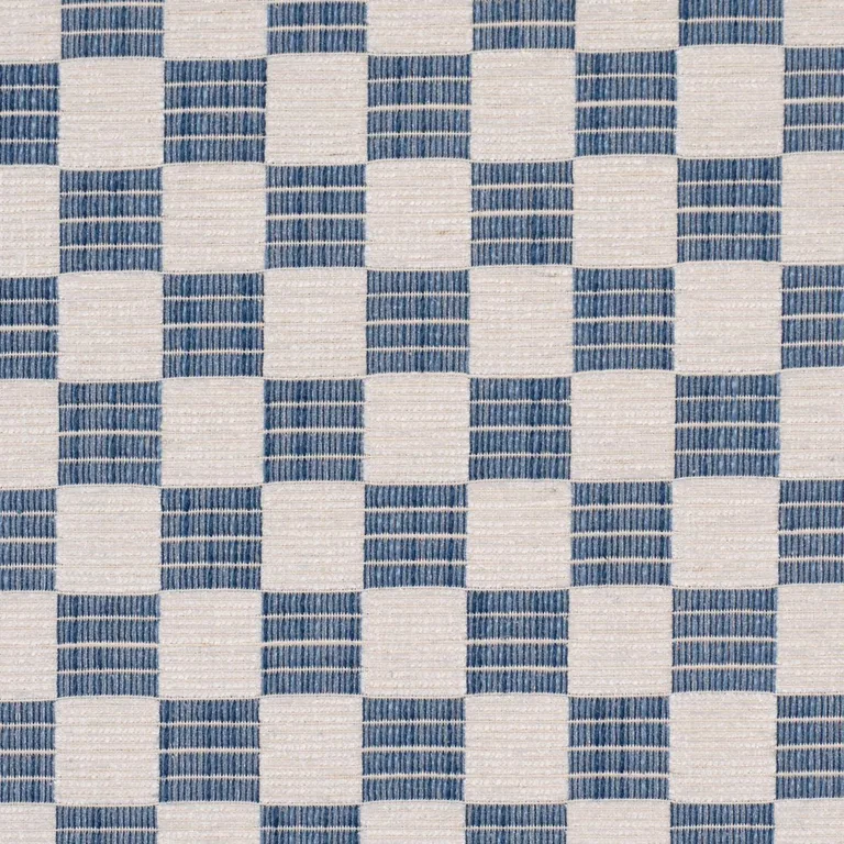 Schumacher 86823 Elkhart Performance Indigo fabric swatch