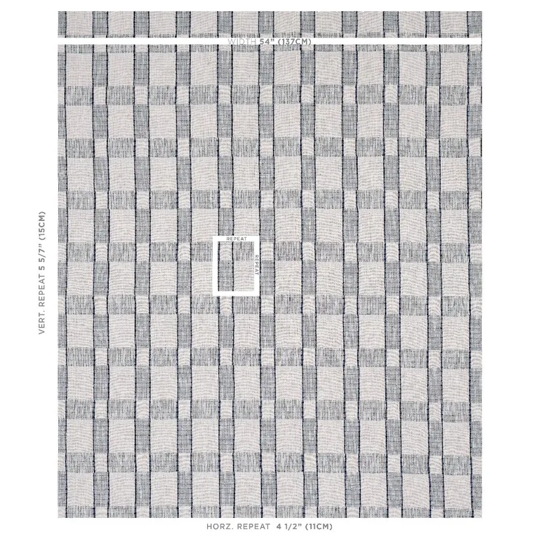 Schumacher 80160 Elko Plaid Indigo fabric swatch