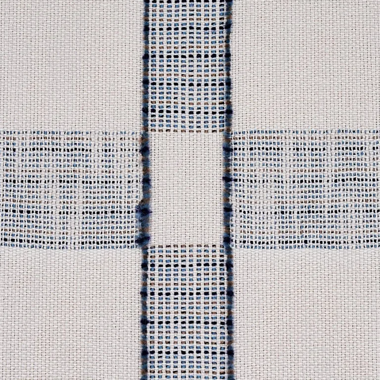 Schumacher 80160 Elko Plaid Indigo fabric swatch