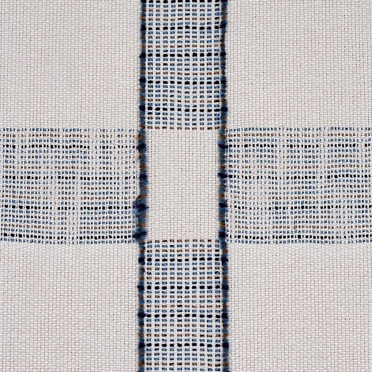 Schumacher 80160 Elko Plaid Indigo fabric swatch