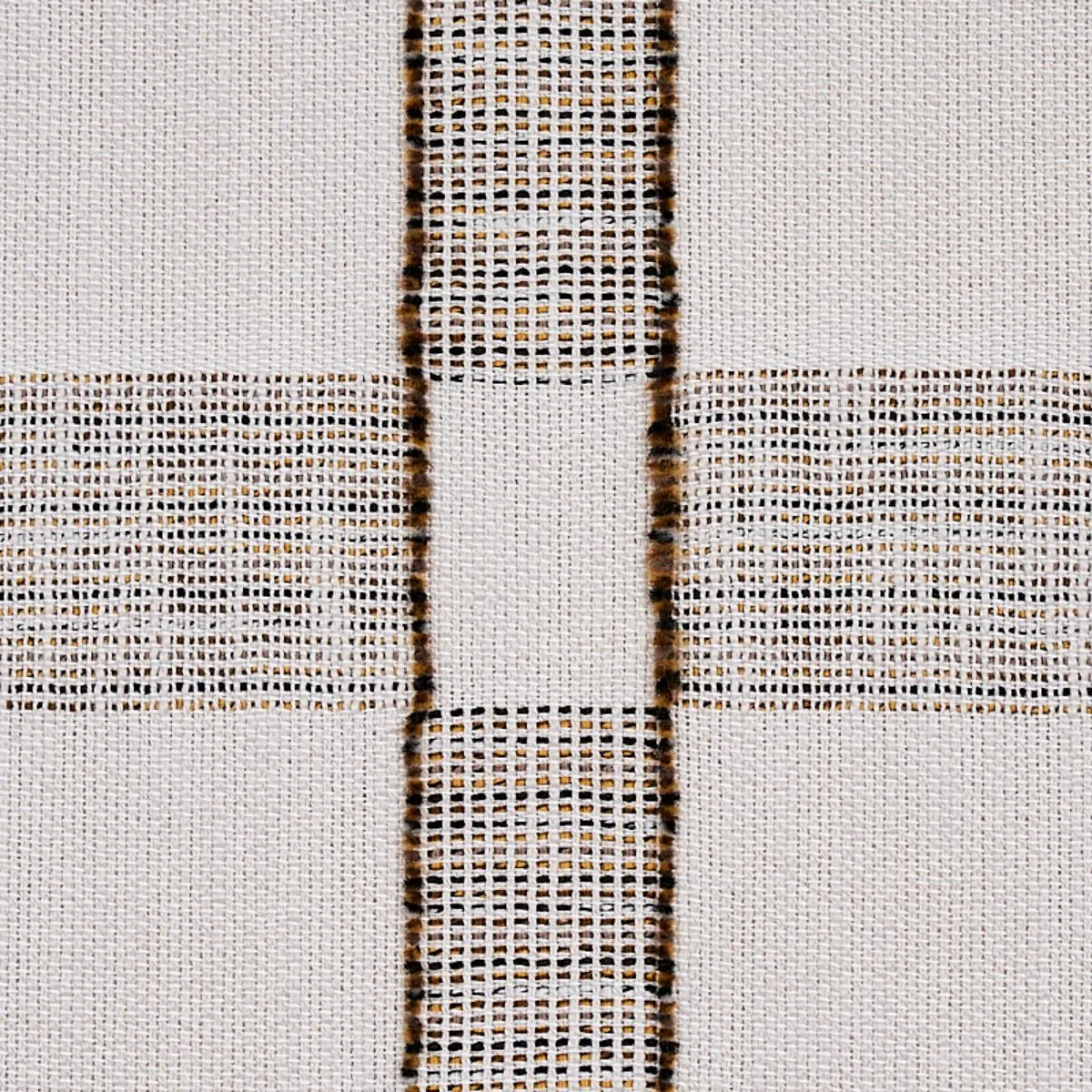Schumacher 80161 Elko Plaid Straw fabric swatch