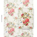 Schumacher 173811 Ellesmere Ribbon Floral Aqua fabric swatch