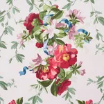 Schumacher 173810 Ellesmere Ribbon Floral Ivory fabric swatch